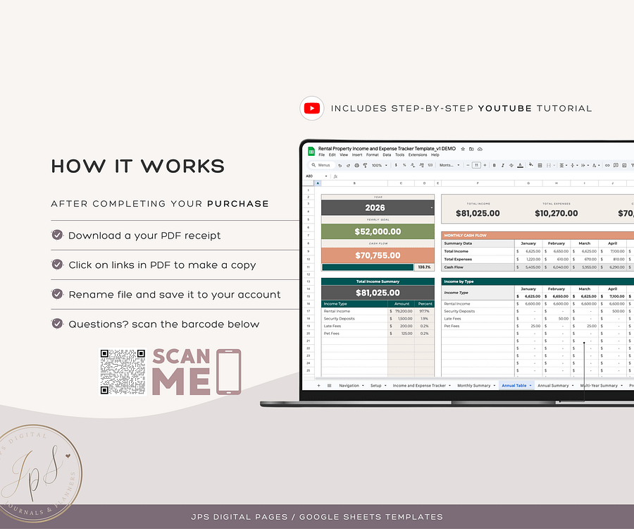 Rental Property Income and Expense Tracker Template product image (10)