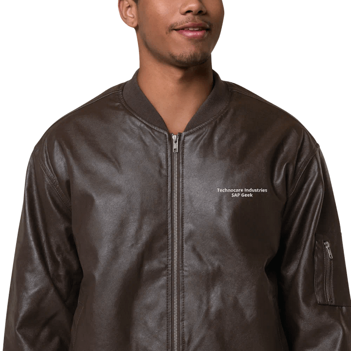 Faux Leather Bomber Jacket - Brown product image (1)