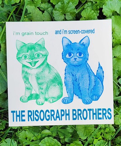 is this joke slightly too niche? perhaps. did i still make a bunch of prints of it? of course...

#riso #risograph #printmaking