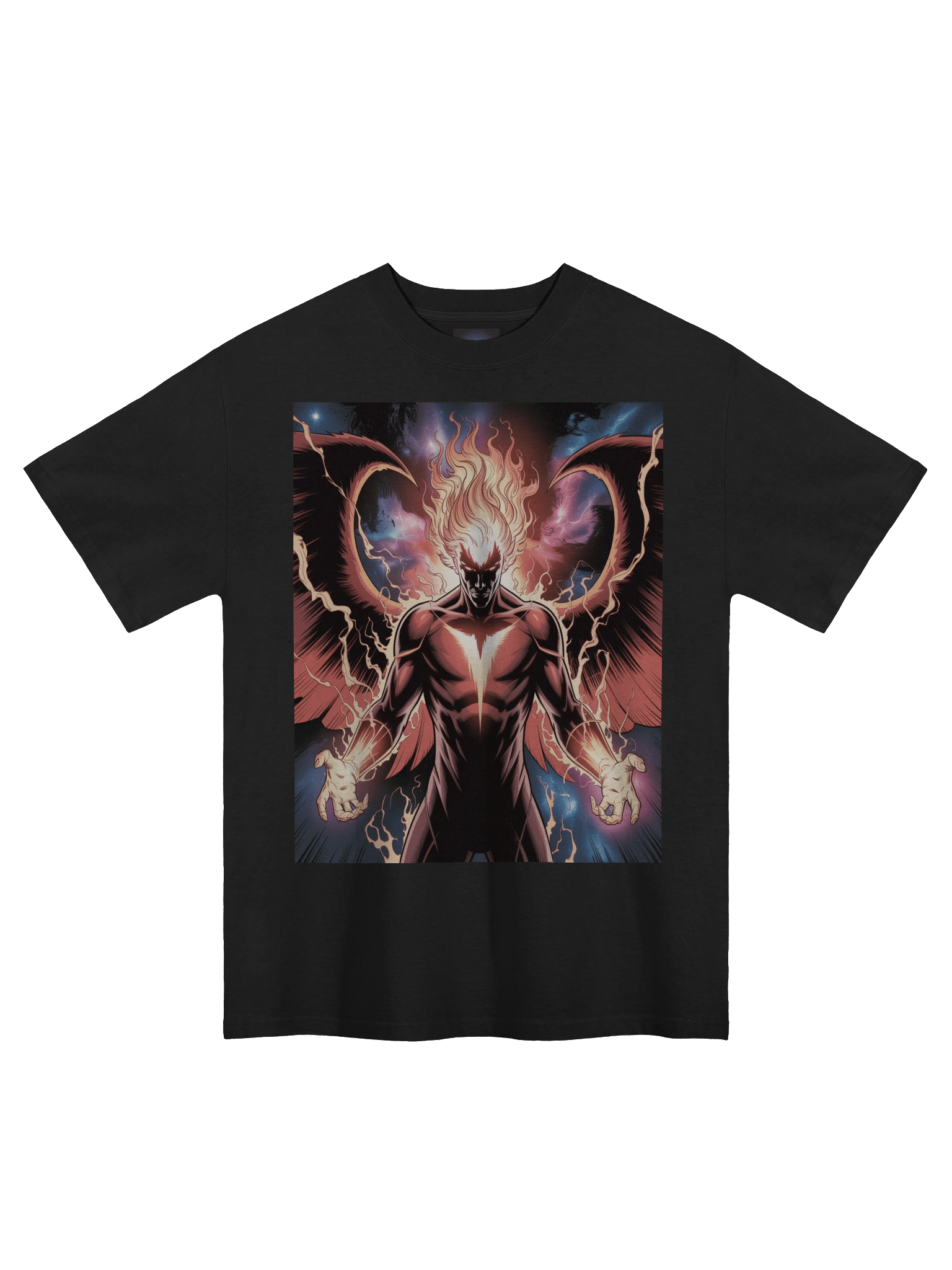 Dark Phoenix Inferno Eclipse Oversized Faded T-Shirt – Phoenix Fury Mantle product image (3)
