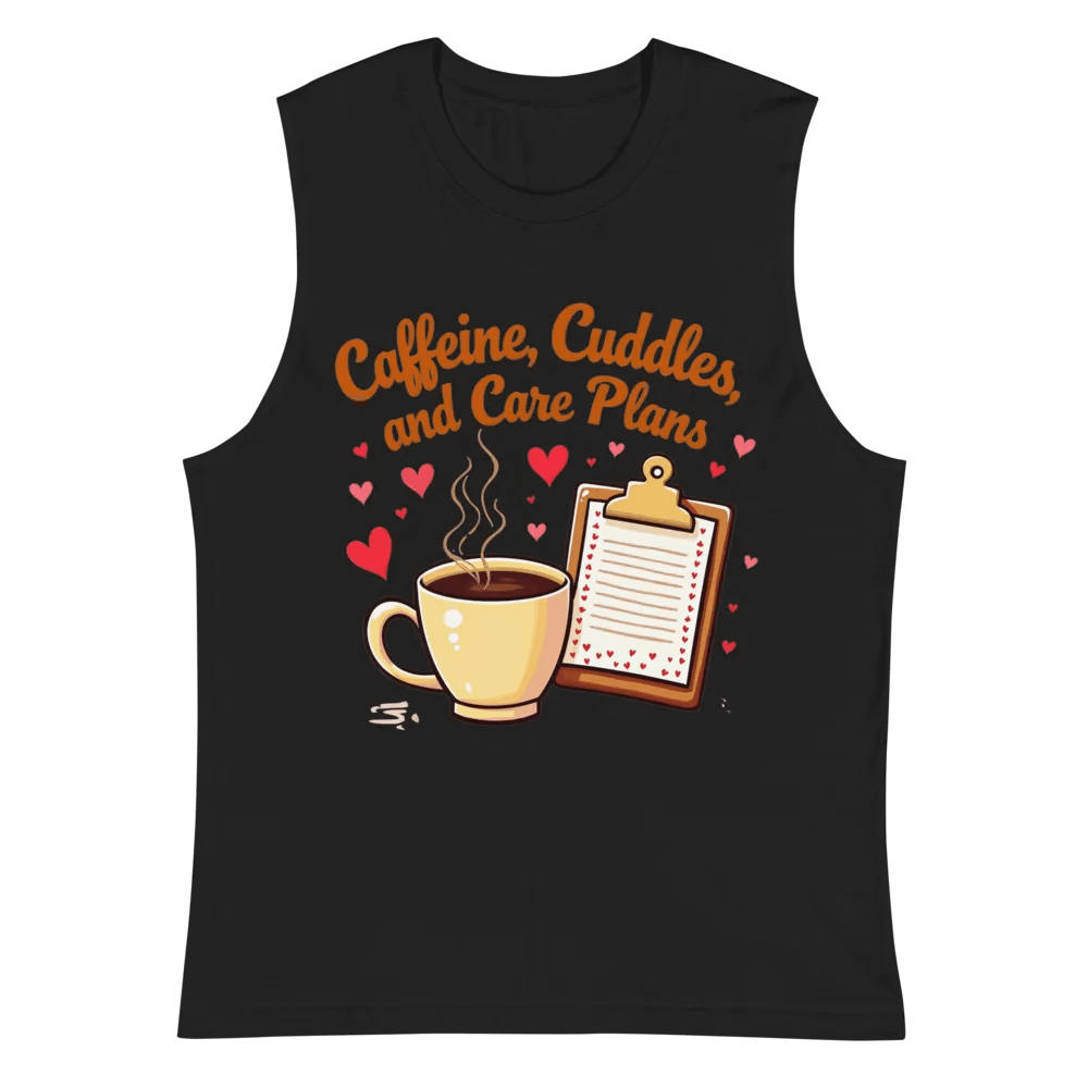 Caffeine, Cuddles, and Care Plans Muscle Tank product image (3)