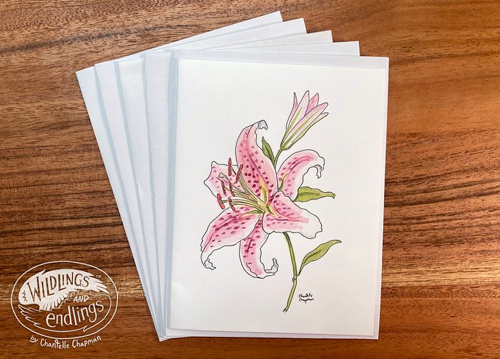 Stargazer Lily - Set of 5 A2 Notecards with Envelopes product image (1)