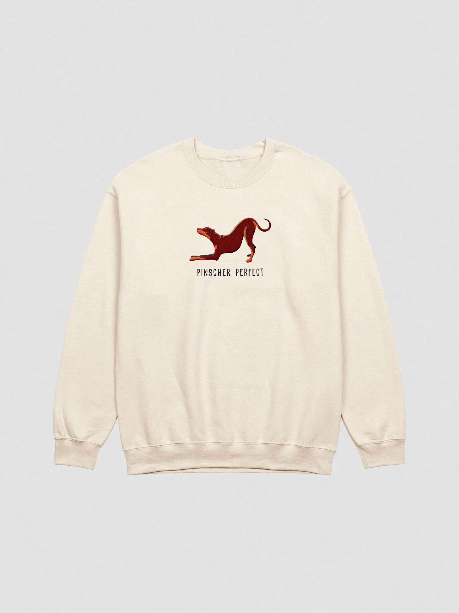 Pinscher Perfect Sweatshirt(Embroidered) of a Doberman Pinscher(Red, Full Tail & Ears) product image (4)