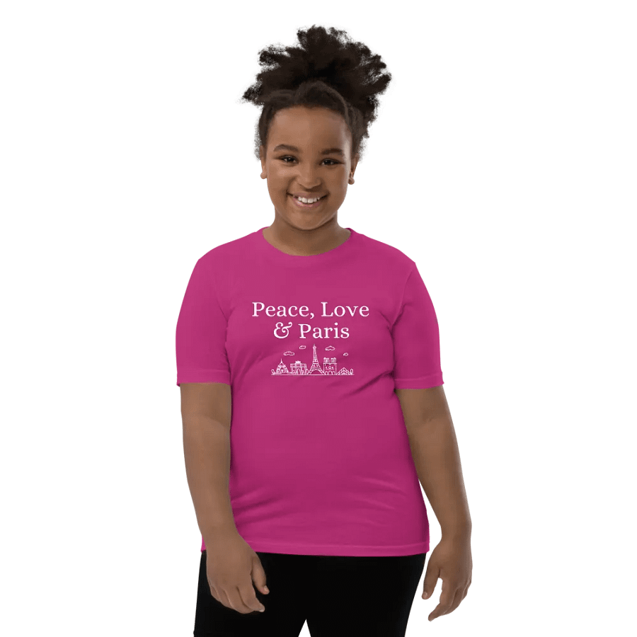 Peace, Love and Paris with Monuments Youth T-Shirt product image (10)