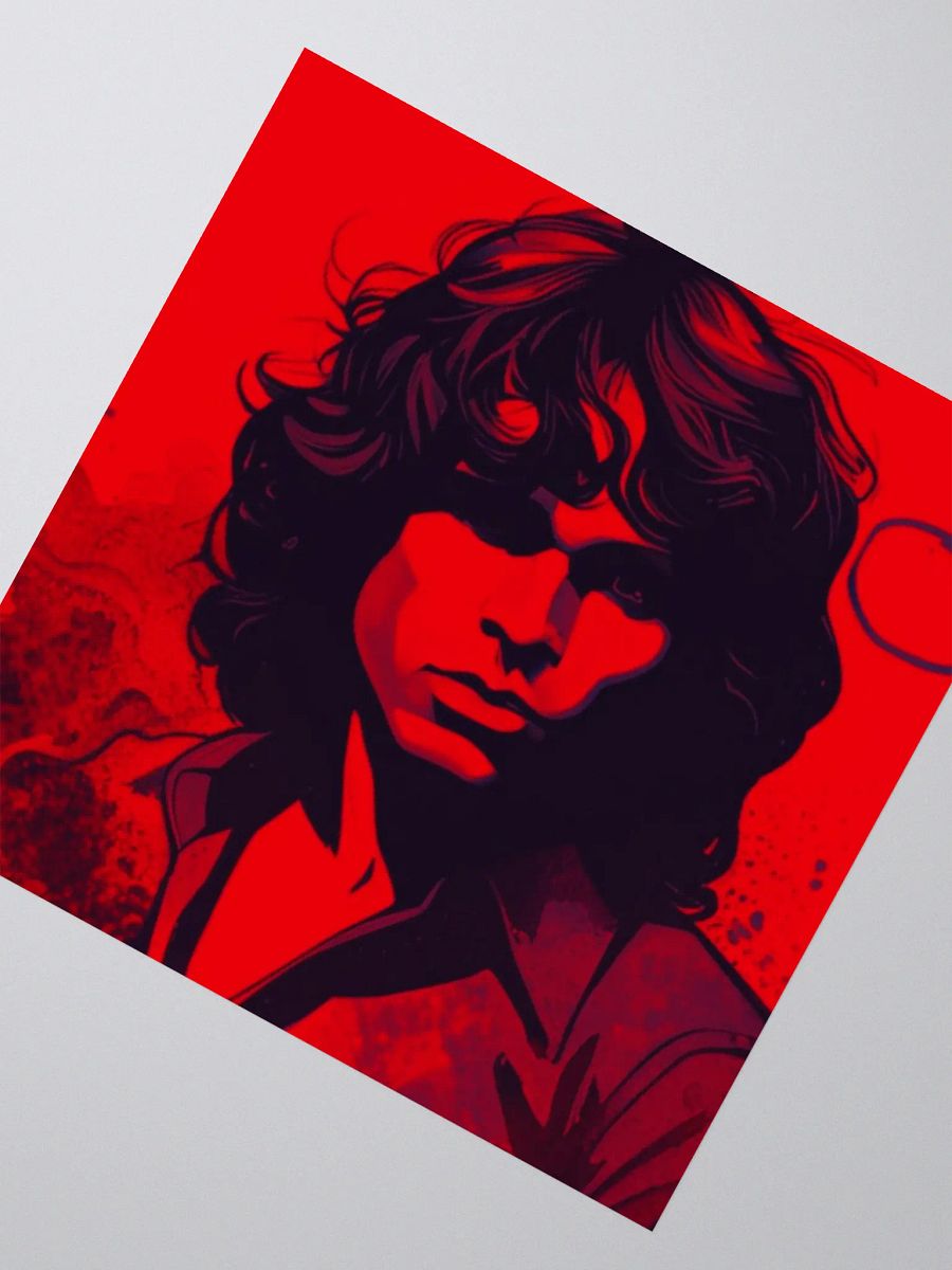 Jim Morrison Dark Red Portrait Sticker | The Doors | Retro Digital Art | The American Poet product image (4)