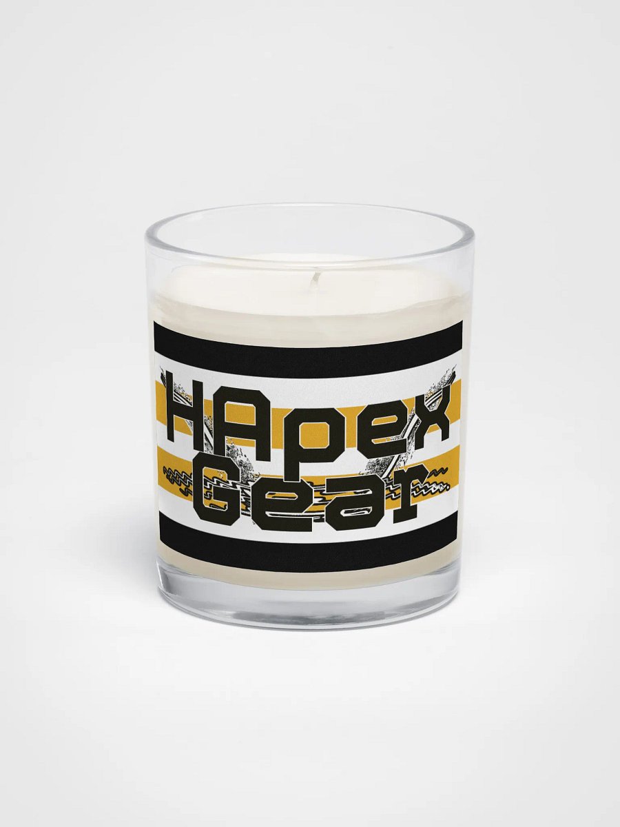 Black HApex Gear White Logo - Soy Wax Candle In A Clear Glass Jar product image (1)