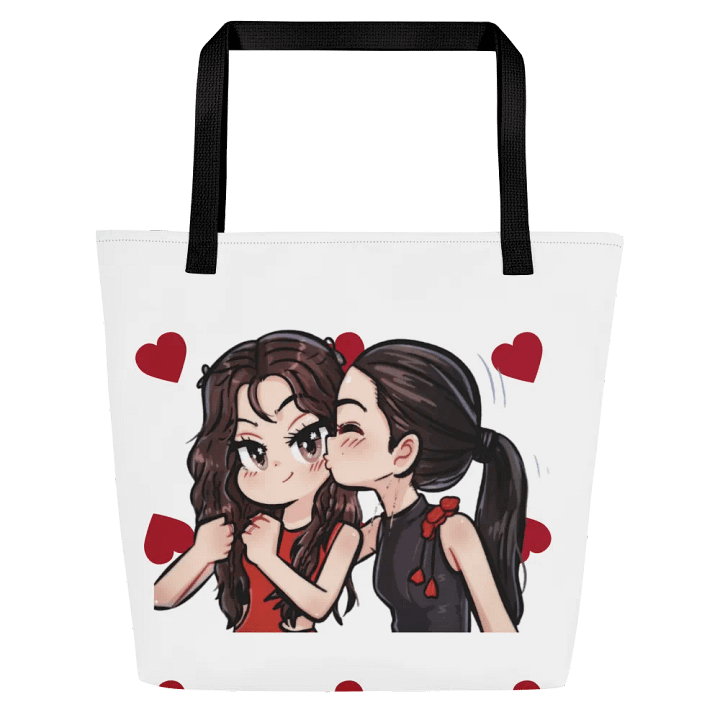 LingOrm Cartoon Design Valentine Large Tote Bag w/ Pocket product image (1)