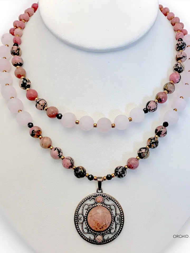 Rhodonite Copper Pendant Necklace Set product image (1)