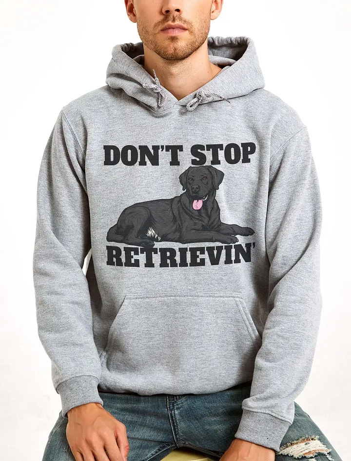 Don't Stop Retrievin' Hooded Sweatshirt of a Labrador Retriever(Black) | Funny Hoodie for Lab Paw-rents product image (23)