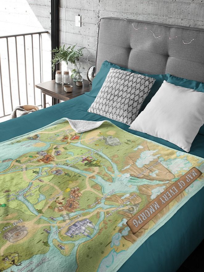 Map of Every MMORPG throw blanket 60" x 80", funny gift for gamers product image (3)