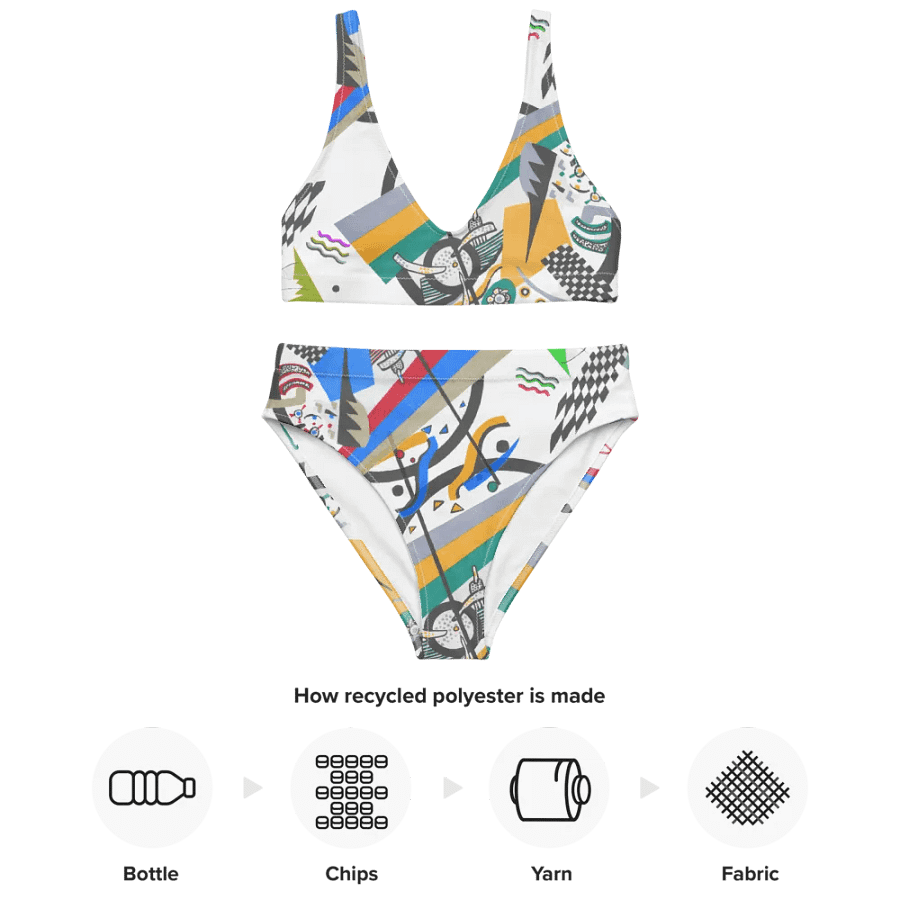 Abstract Lithographic Pattern Design High Waisted Bikini - V4 product image (3)