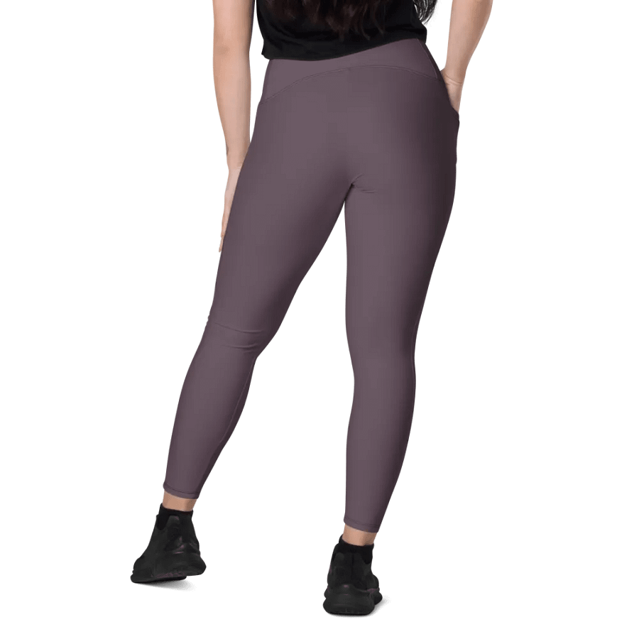 Plain Mauve Soft Summer Women's High Waisted Premium Crossover Leggings with Pockets by Treasure Pie product image (9)
