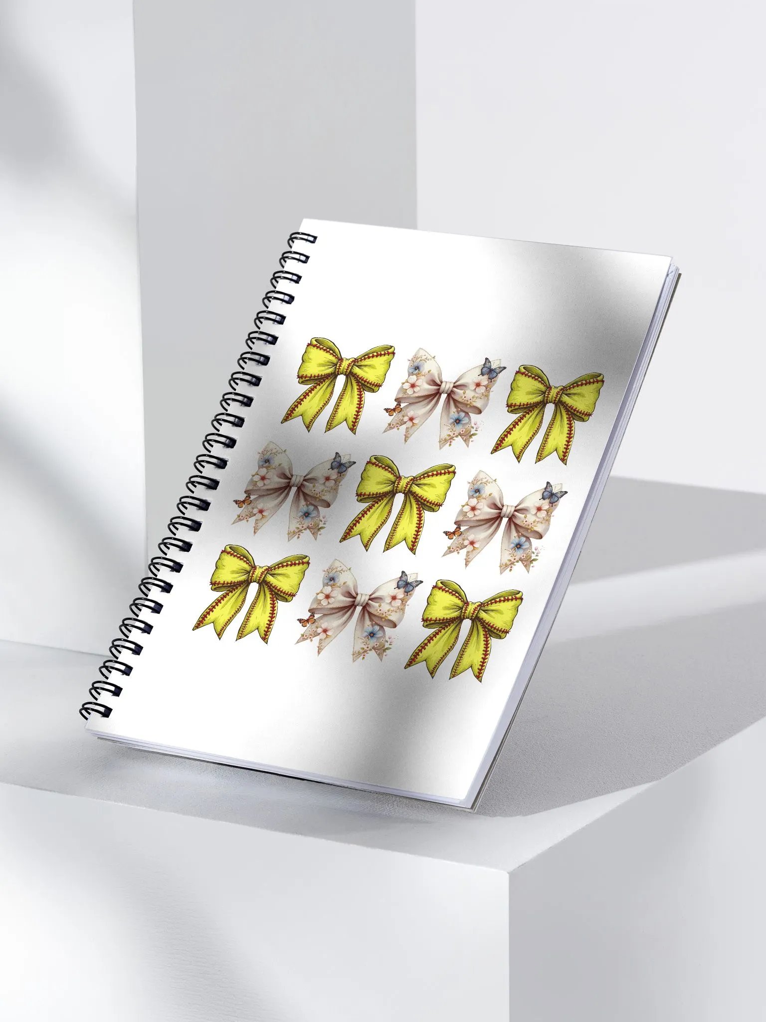 Spring Bows Softball Floral Spiral Notebook product image (3)