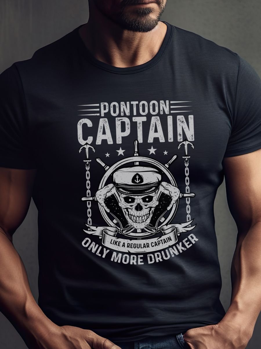 Drunken Pontoon Captain Gildan 64000 Unisex Tshirt product image (1)