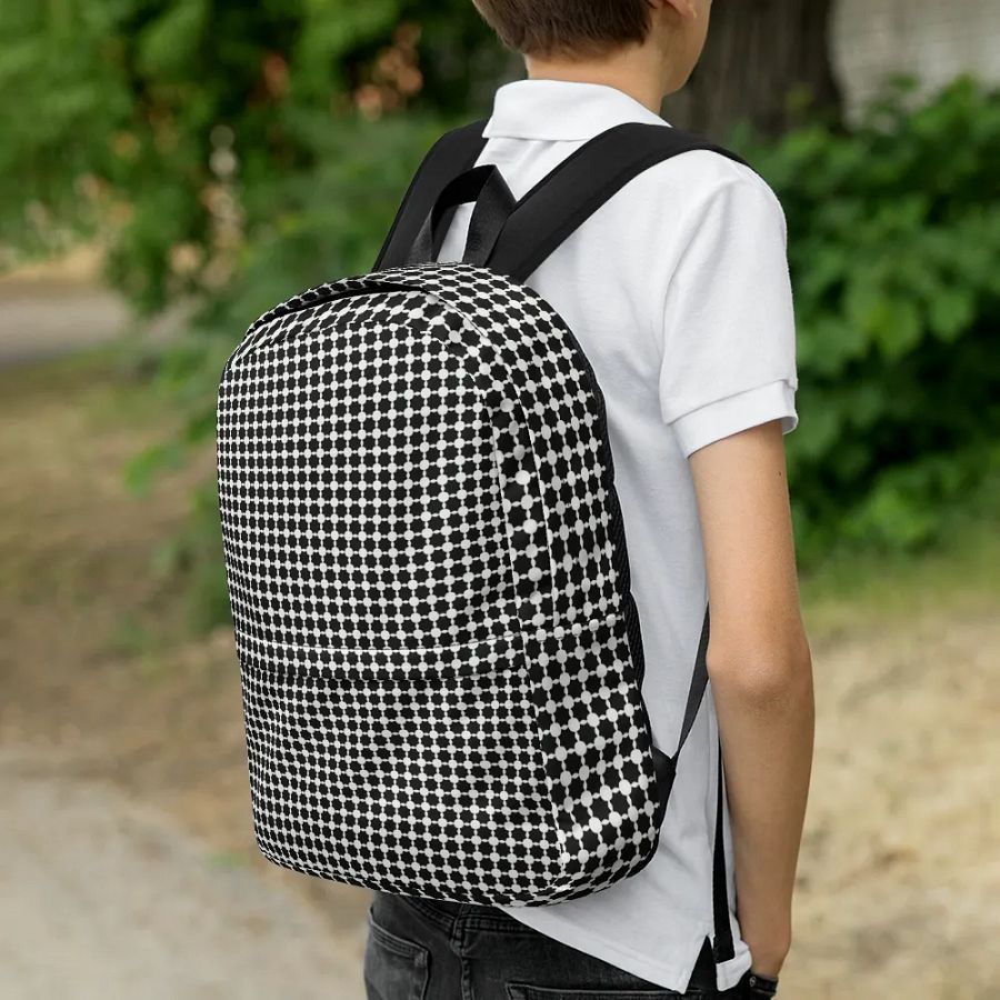 Abstract Black and White Chain Back Pack product image (12)