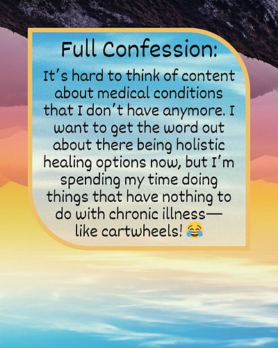 I keep posting, but it’s getting harder and harder as I move further away from my chronic illness.

I want you to come with m...
