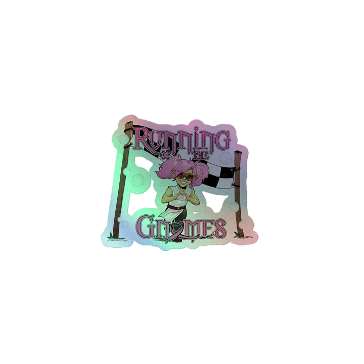 Running of the Gnomes Race Banner-- Cutout Edition -- by Mischi - Holo Sticker product image (1)