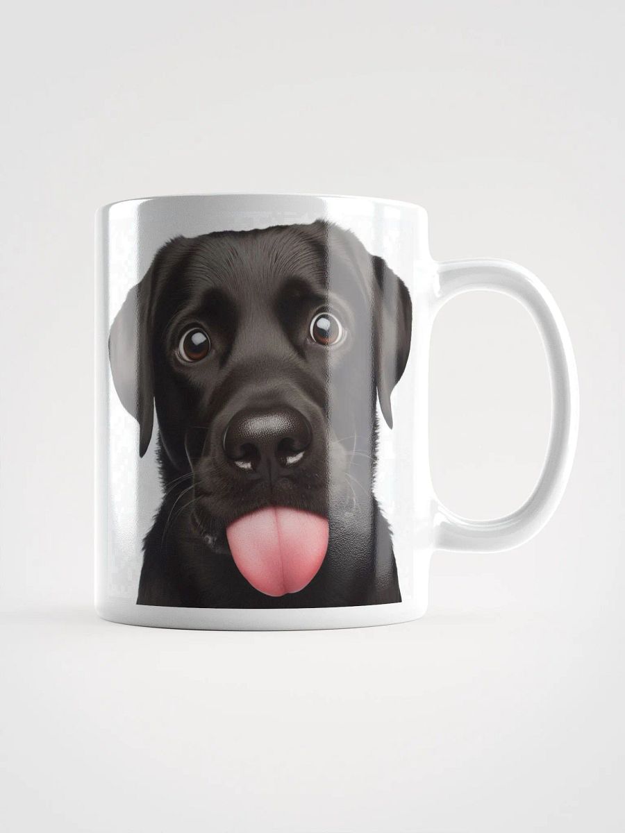 Rude Black Labrador #Humorous Glossy Mug - White product image (2)