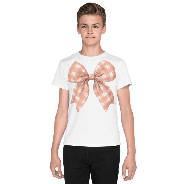 Checkered Bow Youth T-Shirt product image (1)