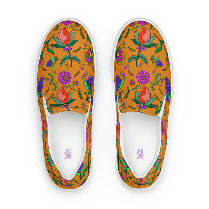 Kalamkari Floral Canvas Slip Ons product image (1)