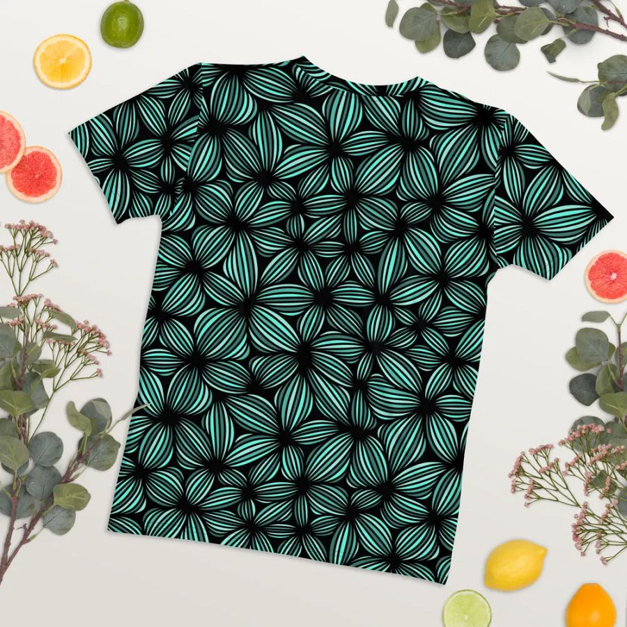 Weirdly Zen Tshirt - Green Flowers product image (5)
