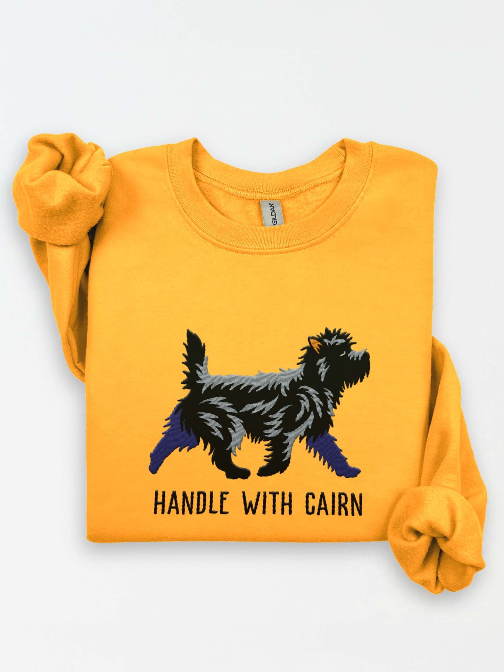 Handle with Cairn Sweatshirt (Embroidered) of a Cairn Terrier(Black) product image (1)