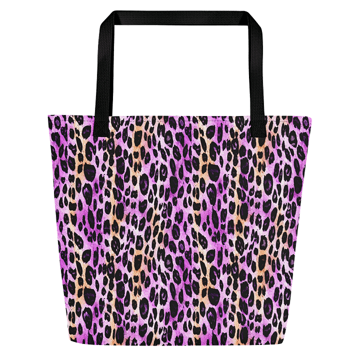 Purple Beige Leopard Tote Bag product image (1)