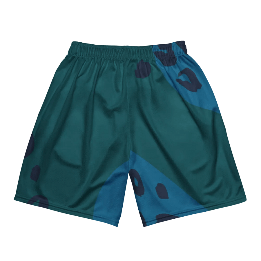 Turquoise Leopard Unisex Mesh Shorts product image (5)