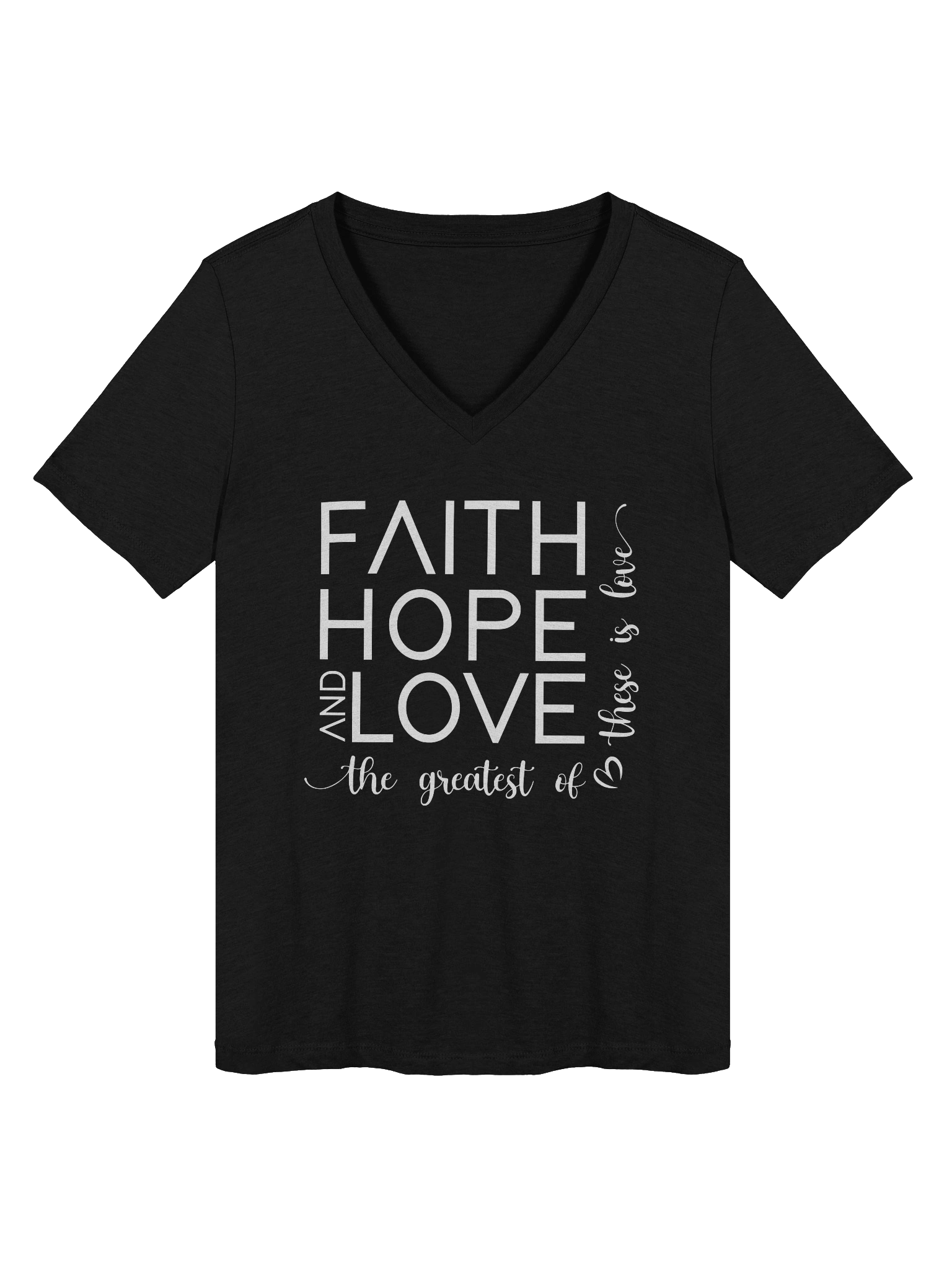 Faith, Hope & Love V-Neck T-Shirt product image (1)