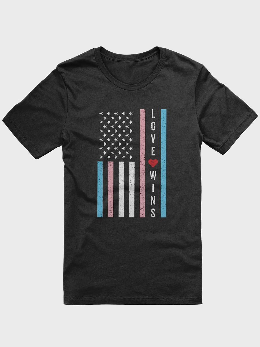 LGBTQ Transgender Pride Love Wins US American Flag T-Shirt product image (2)