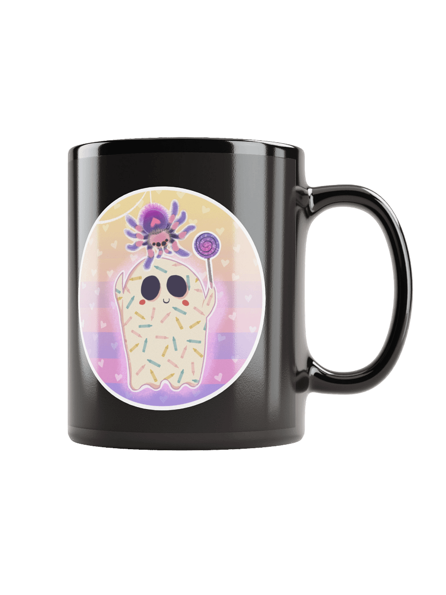 Pastel Little Ghost Spider Pet - Black Ceramic Mug product image (1)