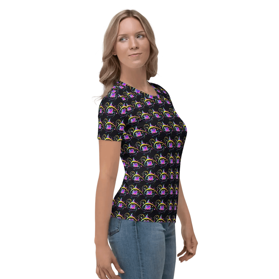 Valentines Heart All Over Print T-shirt product image (6)