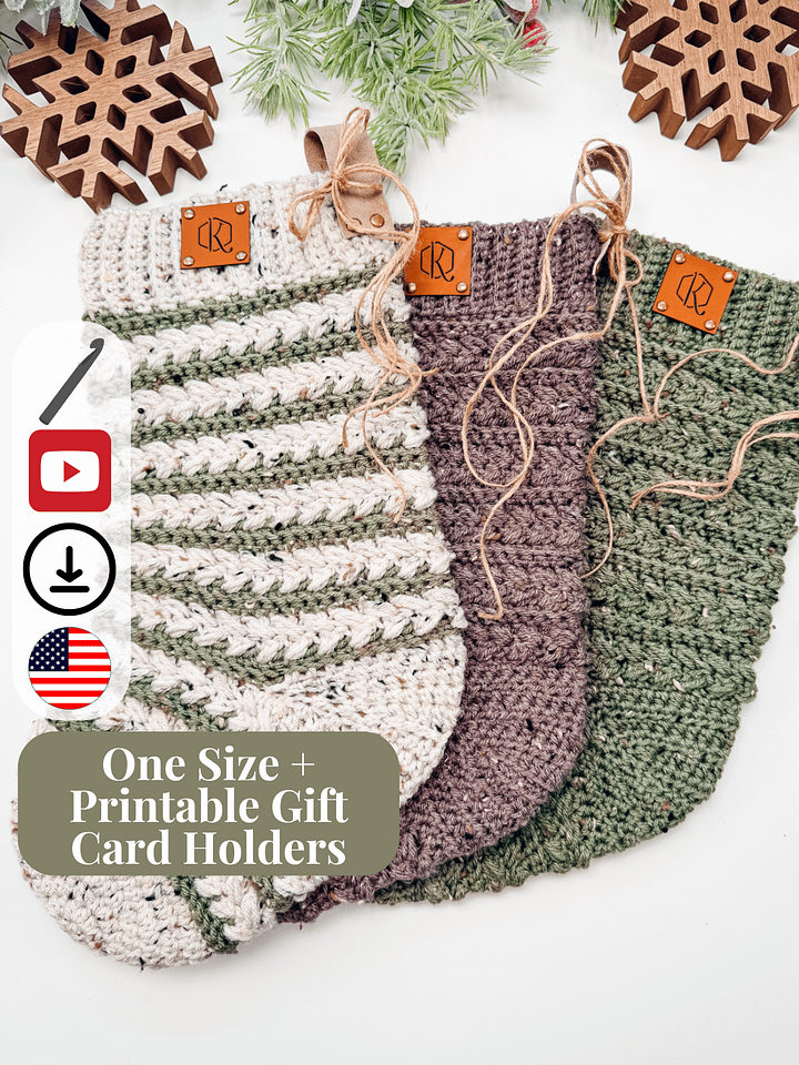 Wheat Stitch™ Stocking Crochet Pattern product image (1)