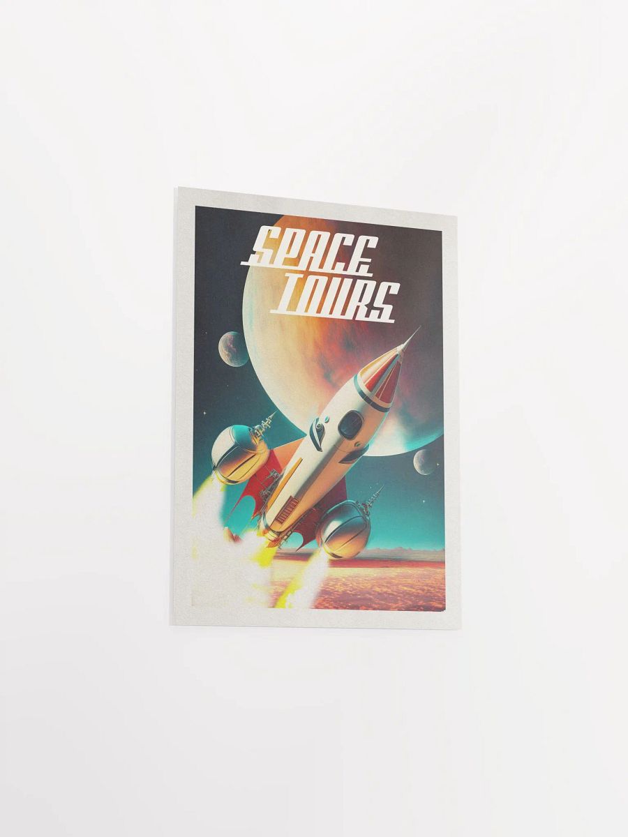 Space Tours — Vintage space poster, retro space art, propaganda poster, retrofuturism art, retro sci-fi print product image (7)