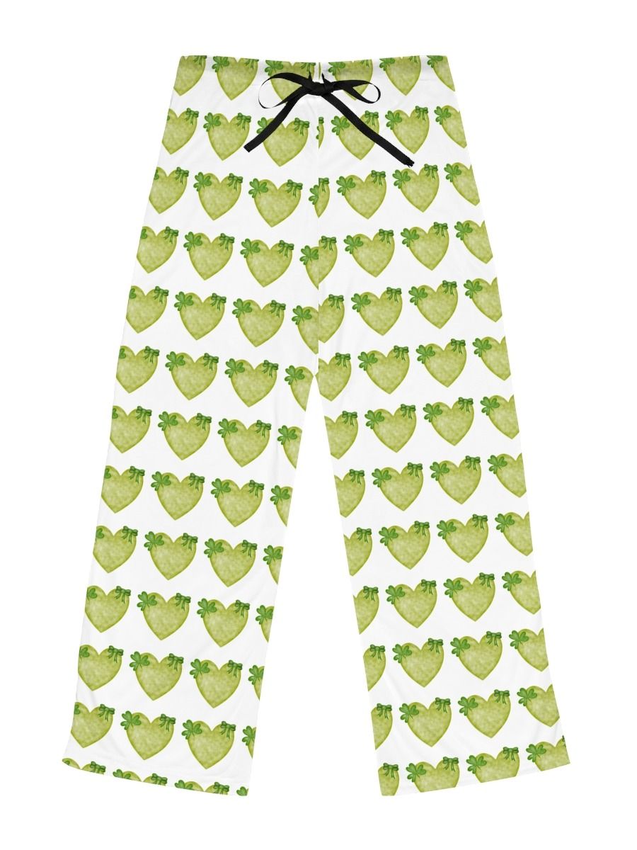 Pajama Pants -Green Heart design patteren product image (3)