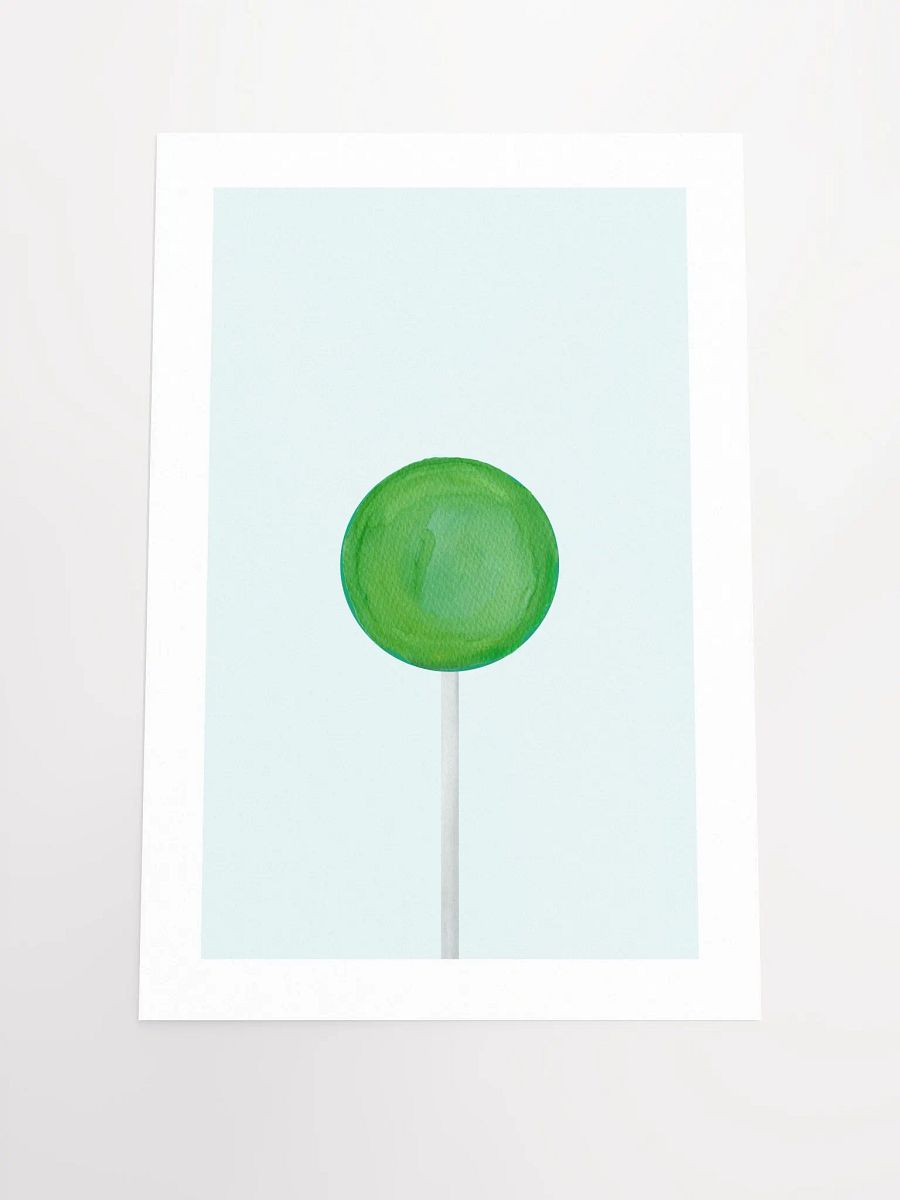 Minimalist Green Lollipop on Light Blue Background Wall Art product image (2)