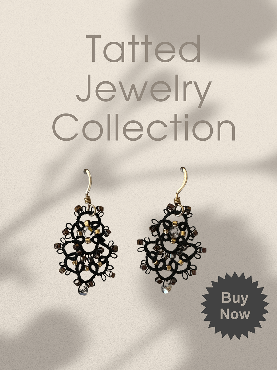 Black Lace Earrings Hand-Tatted by Mary Ann product image (1)