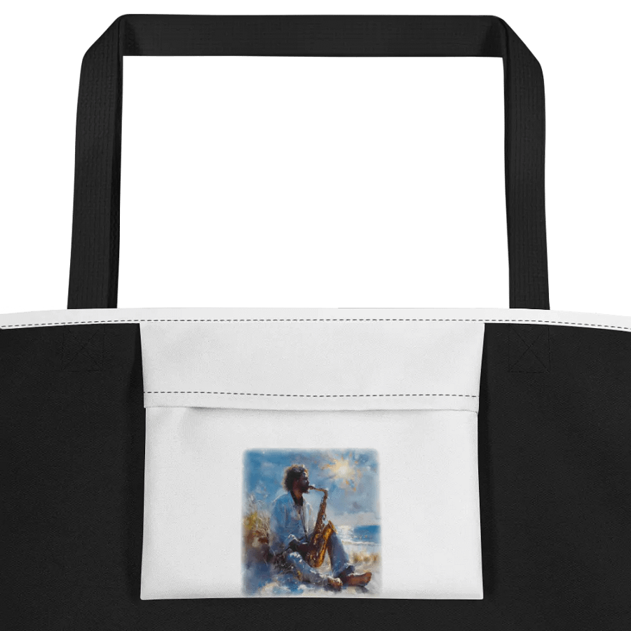 Sax on the beach tote bag with pocket product image (4)