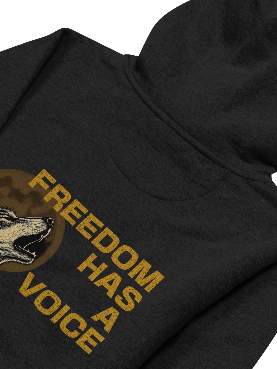 Freedom Has A Voice Howling Wolf - Premium Unisex Hoodie (Cotton Heritage – Modern Fit) product image (4)