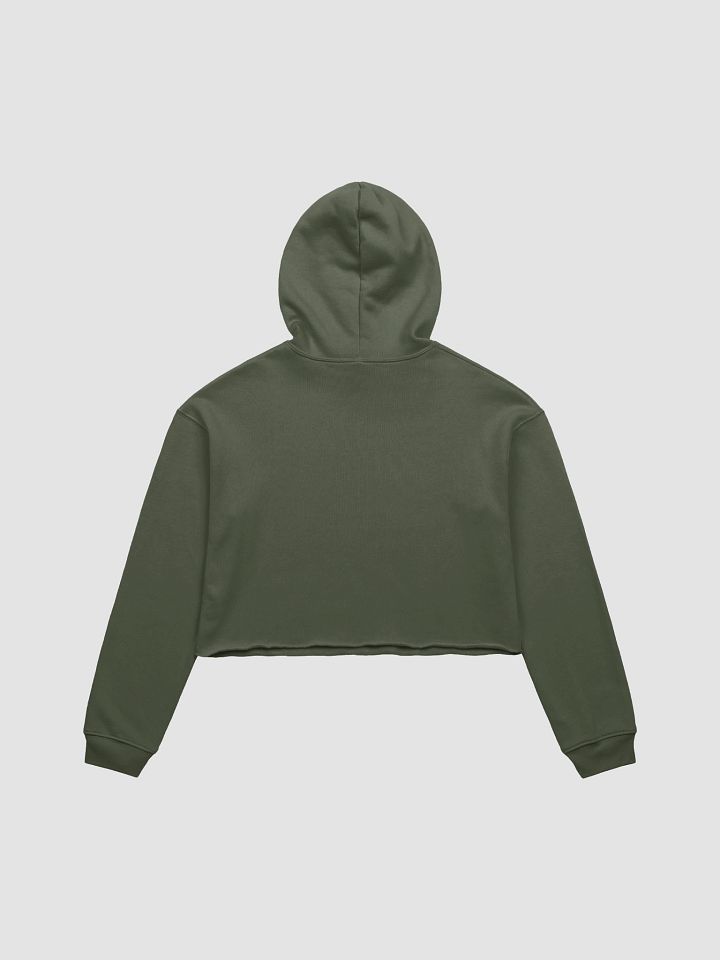 Lucky Pineapple Films Logo Khaki Green Women's Fleece Cropped Hoodie product image (2)