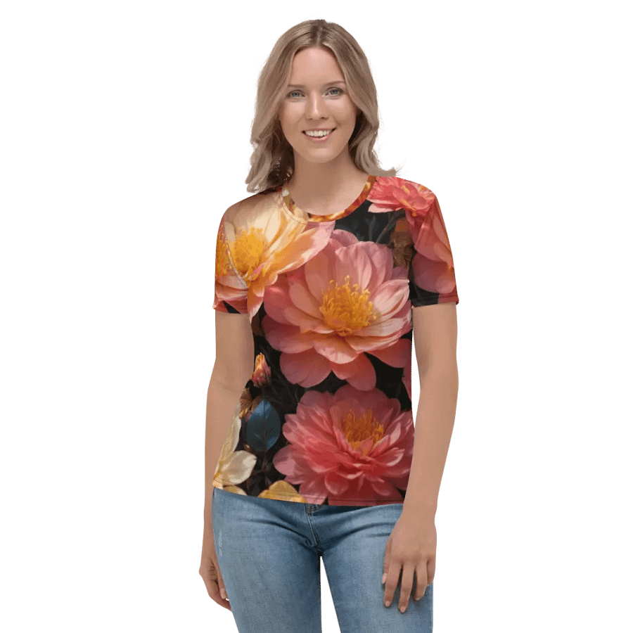 Ebony Blossom : Subtle Petal Print Tees product image (3)