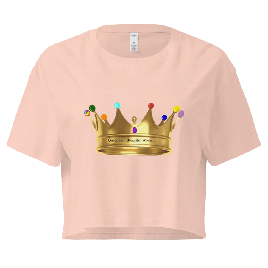 Queendom Beautiful Women Gemstone Crown Crop Tee/ Light Pink (TM) product image (1)