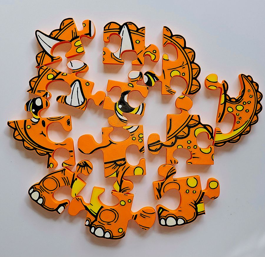 Triceratops Dinosaur 3D Printed Jigsaw Puzzle – A Prehistoric Challenge for Young Explorers! product image (2)