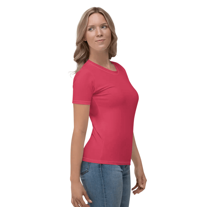 Plain Muted Red Light Summer Women's Crewneck Polyester Heavyweight Premium T-Shirt by Treasure Pie product image (2)