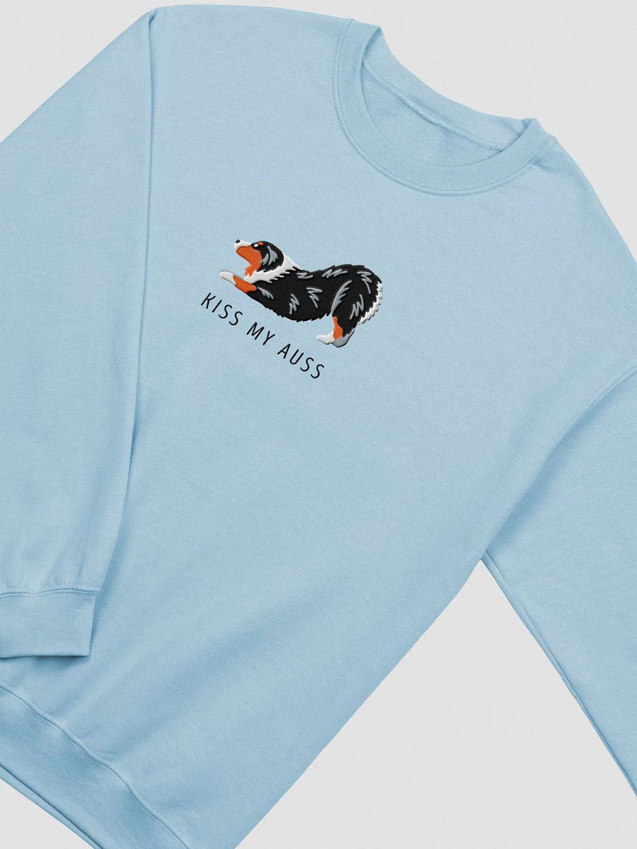Kiss My Auss(2) Sweatshirt (Embroidered) of an Australian Shepherd(Tricolor) product image (5)