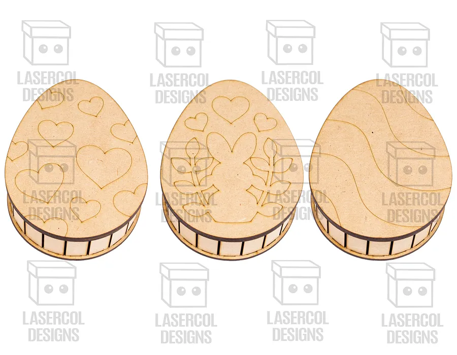 Easter Egg Gift Boxes (3 Sizes, 12 Styles) - Laser Cut Files product image (9)