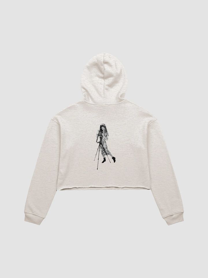 Botanical Camera Logo Crop Top Hoodie (Black Logo) product image (2)