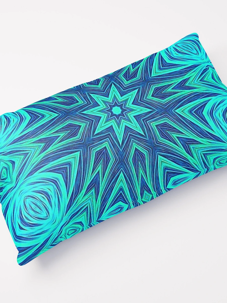 Blue Ice Fractal Kaleidoscope Throw Pillow product image (11)