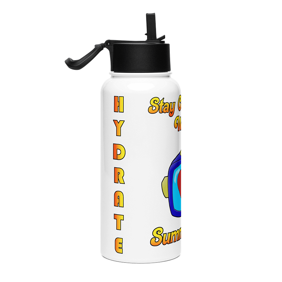 Limited Summer Edition - Hydrate! Steel Water Bottle w/ Straw Lid product image (4)