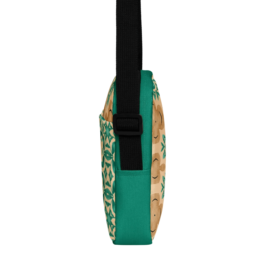 Teal and Tan Boho Crossbody Bag – Two-Pattern Style product image (5)